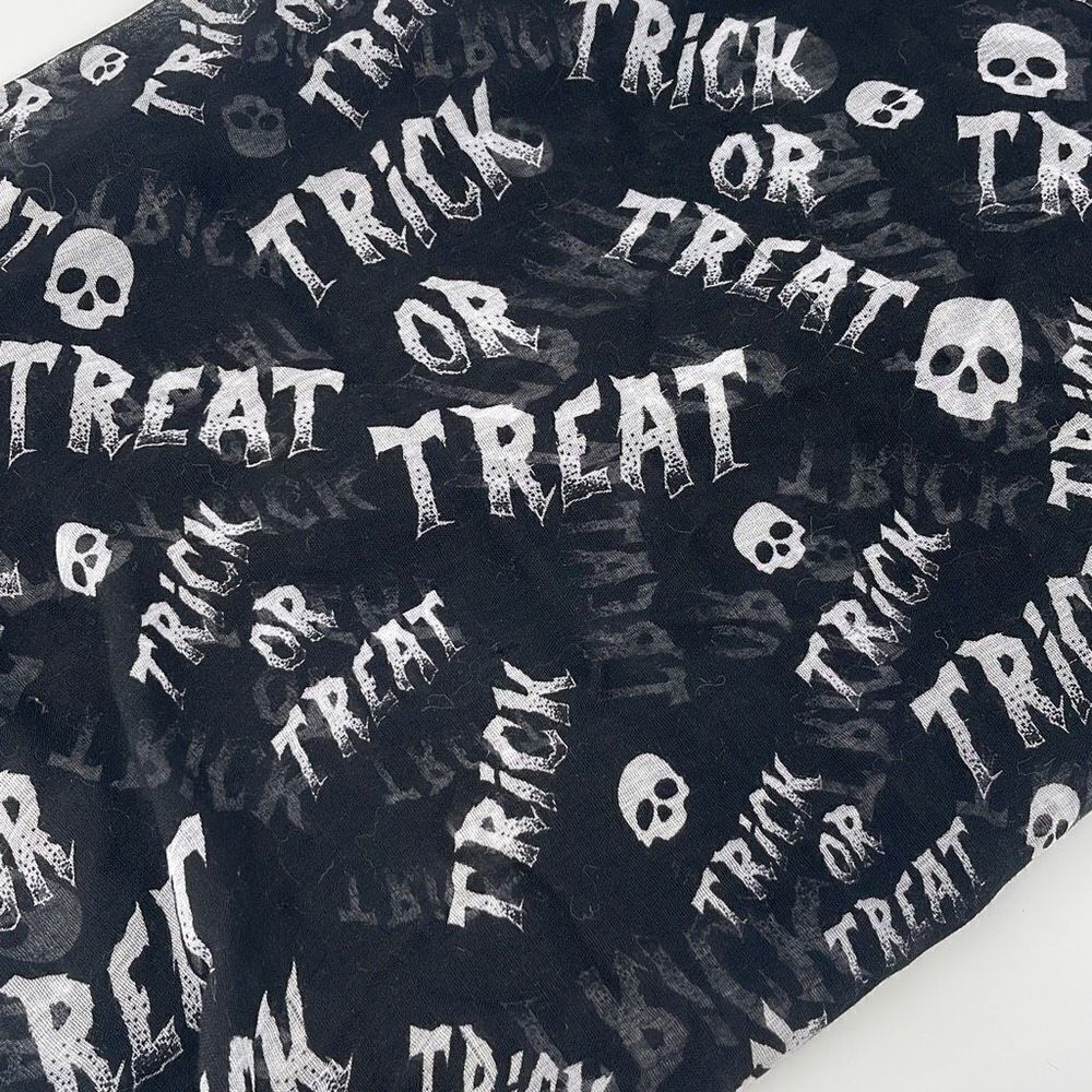 Halloween Infinity Scarf Trick or Treat‎ Black White